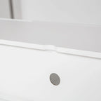Mueble de TV flotante blanco de 63 pulgadas con almacenamiento, luces LED y toma de corriente para televisores de hasta 60 pulgadas