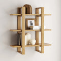 Estanterías Flotantes de Pared para Libros, Estante Expositor de 3 Niveles, Estantería Modular Decorativa de Madera Maciza