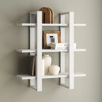 Estanterías Flotantes de Pared para Libros, Estante Expositor de 3 Niveles, Estantería Modular Decorativa de Madera Maciza