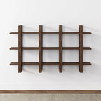 Estanterías Flotantes de Pared para Libros, Estante Expositor de 3 Niveles, Estantería Modular Decorativa de Madera Maciza