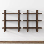 Estanterías Flotantes de Pared para Libros, Estante Expositor de 3 Niveles, Estantería Modular Decorativa de Madera Maciza
