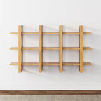 Estanterías Flotantes de Pared para Libros, Estante Expositor de 3 Niveles, Estantería Modular Decorativa de Madera Maciza