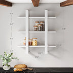 Estanterías Flotantes de Pared para Libros, Estante Expositor de 3 Niveles, Estantería Modular Decorativa de Madera Maciza