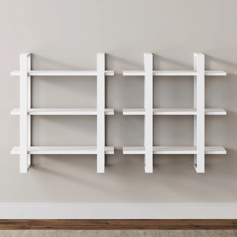 Estanterías Flotantes de Pared para Libros, Estante Expositor de 3 Niveles, Estantería Modular Decorativa de Madera Maciza