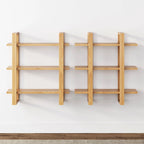 Estanterías Flotantes de Pared para Libros, Estante Expositor de 3 Niveles, Estantería Modular Decorativa de Madera Maciza