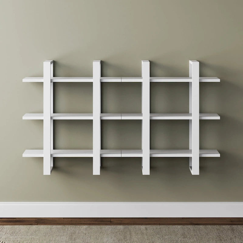 Estanterías Flotantes de Pared para Libros, Estante Expositor de 3 Niveles, Estantería Modular Decorativa de Madera Maciza