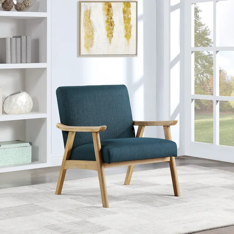 Sillón tapizado de tela de mediados de siglo