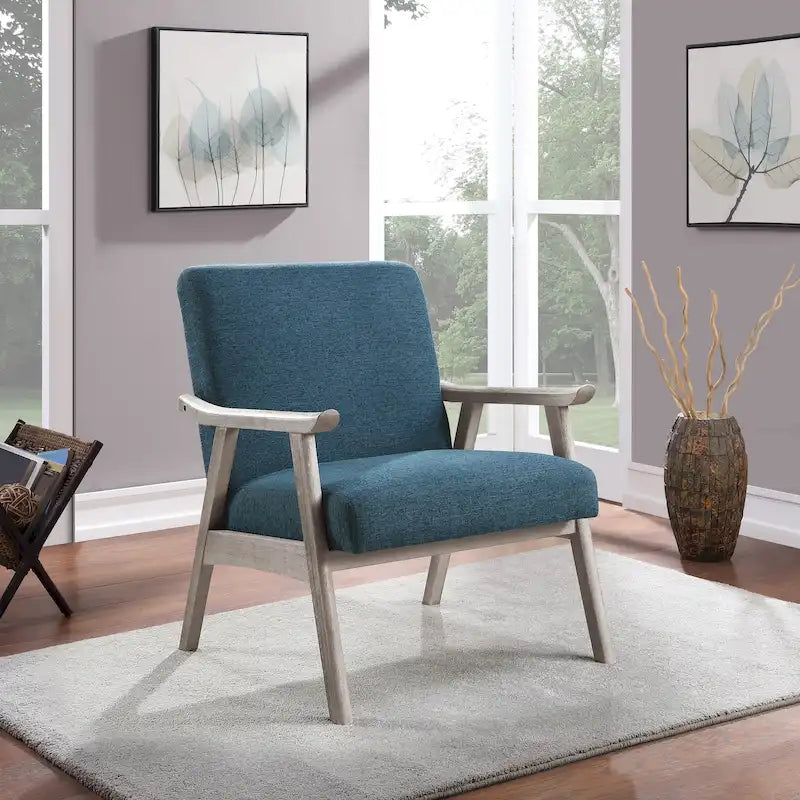 Sillón tapizado de tela de mediados de siglo