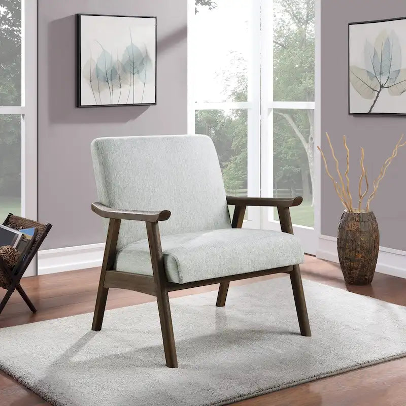 Sillón tapizado de tela de mediados de siglo