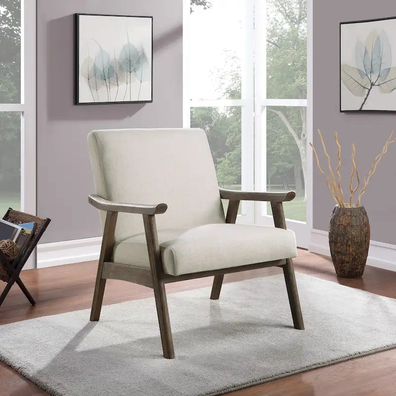 Sillón tapizado de tela de mediados de siglo