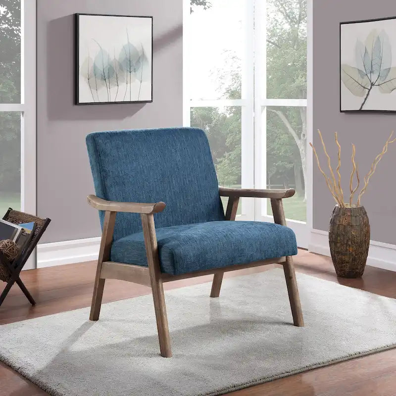 Sillón tapizado de tela de mediados de siglo