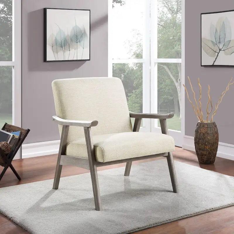 Sillón tapizado de tela de mediados de siglo