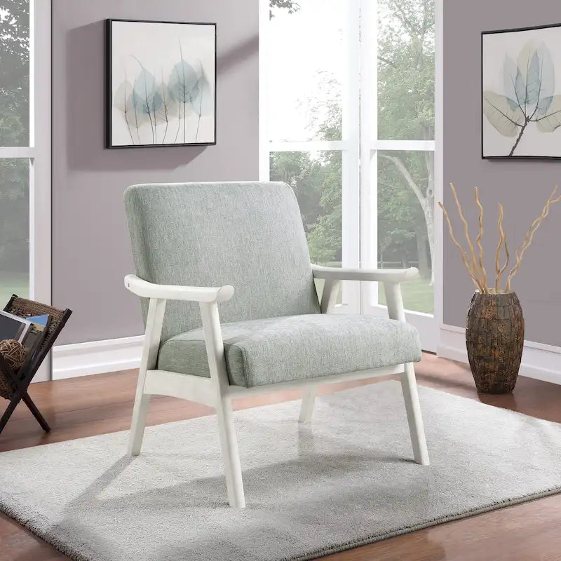 Sillón tapizado de tela de mediados de siglo