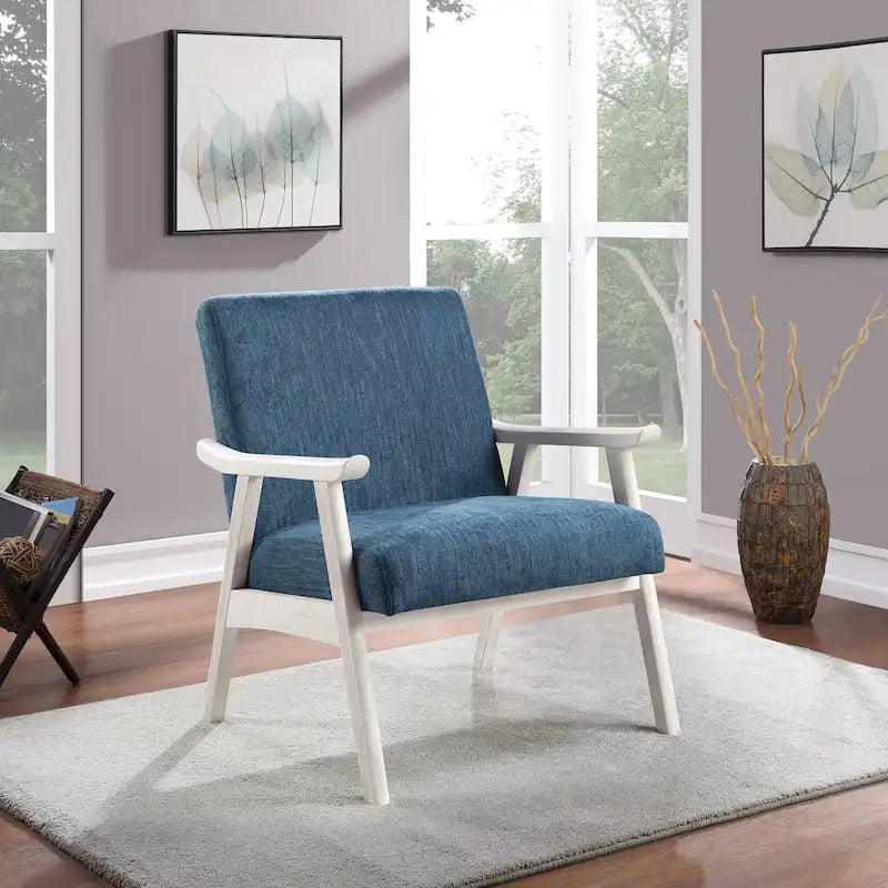 Sillón tapizado de tela de mediados de siglo