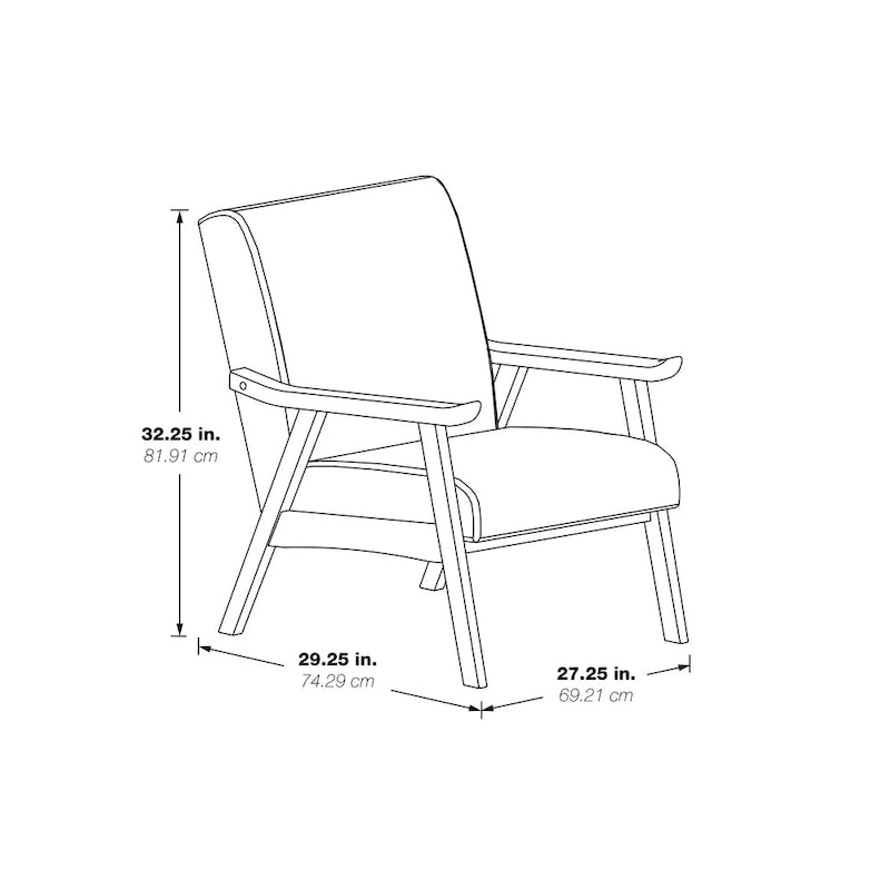 Sillón tapizado de tela de mediados de siglo