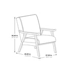 Sillón tapizado de tela de mediados de siglo