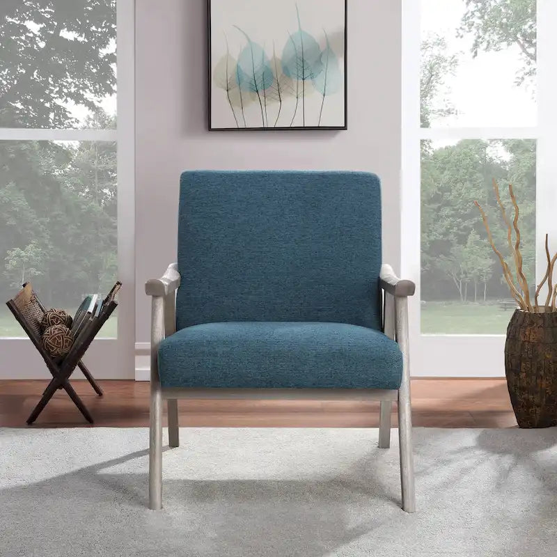 Sillón tapizado de tela de mediados de siglo