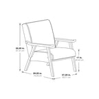 Sillón tapizado de tela de mediados de siglo