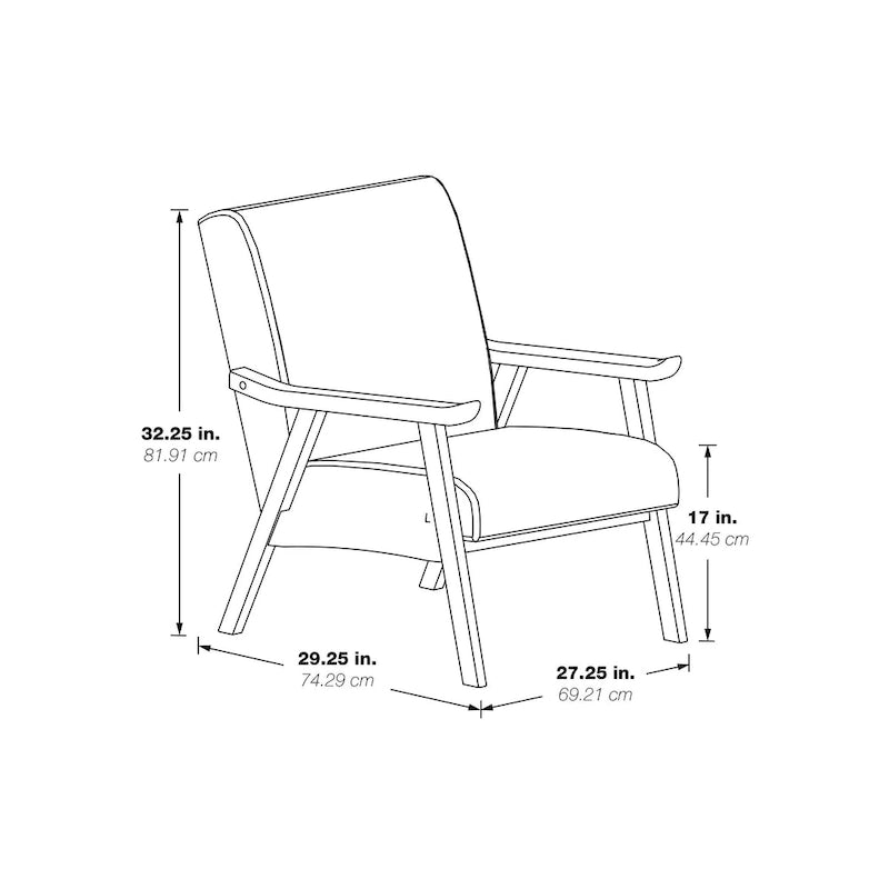 Sillón tapizado de tela de mediados de siglo