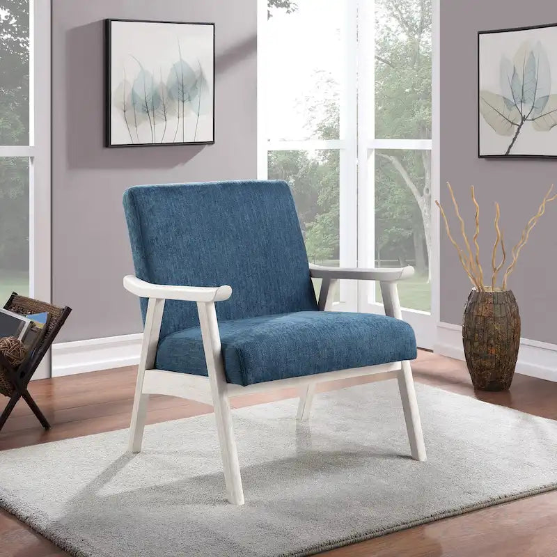 Sillón tapizado de tela de mediados de siglo