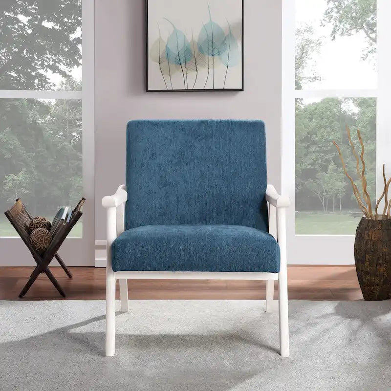 Sillón tapizado de tela de mediados de siglo