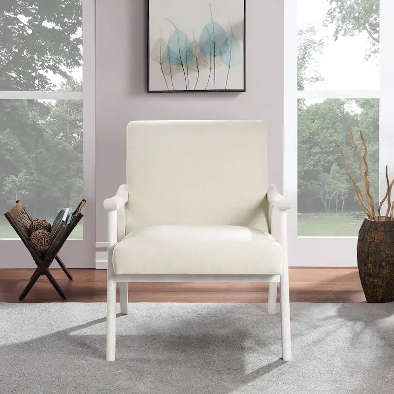 Sillón tapizado de tela de mediados de siglo