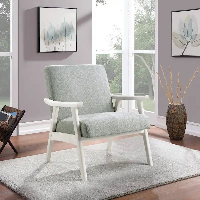 Sillón tapizado de tela de mediados de siglo