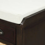 Blanco Lavado / Espresso / Azul Marino Antiguo / Blanco – Banco de Almacenamiento de Ratán de 3 Cajones, Asiento Individual