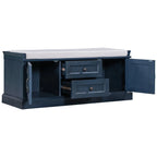 Banco de almacenamiento con 2 cajones y 2 cojines, para 2 personas - Negro / Espresso / Azul marino / Blanco / Gris