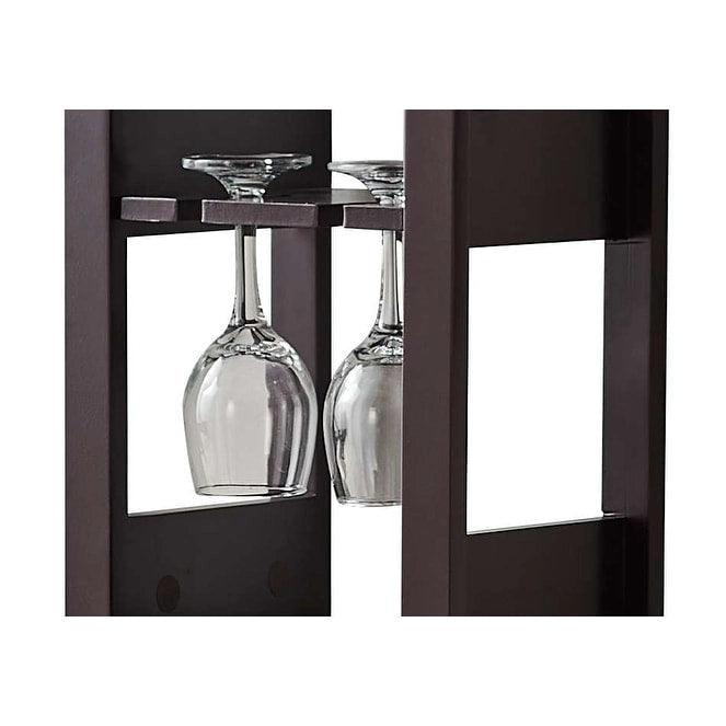 Botellero de madera de cerezo – 12 botellas y 4 soportes para copas, de pie, montaje para 1 persona