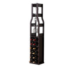 Botellero de madera de cerezo – 12 botellas y 4 soportes para copas, de pie, montaje para 1 persona