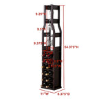 Botellero de madera de cerezo – 12 botellas y 4 soportes para copas, de pie, montaje para 1 persona