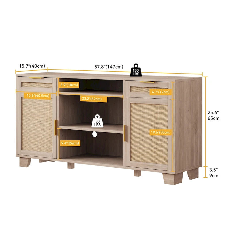 Mueble de TV de ratán
