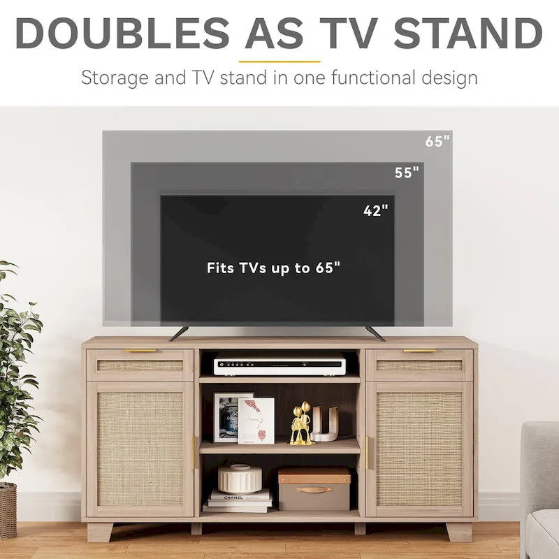 Mueble de TV de ratán
