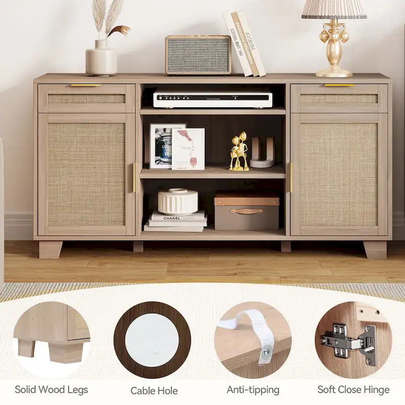Mueble de TV de ratán