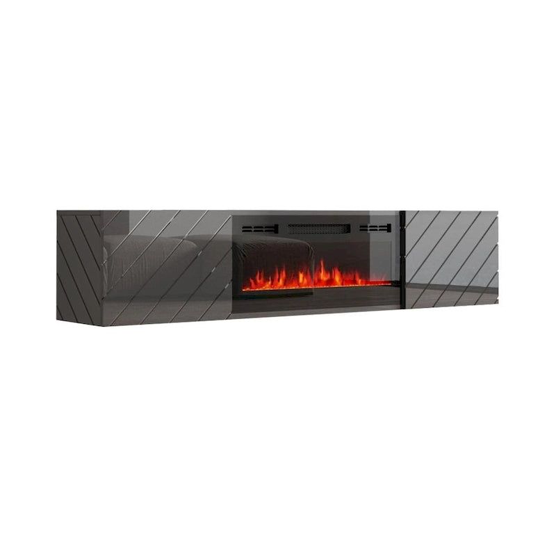 Soporte de TV moderno de 72 pulgadas para chimenea eléctrica de pared