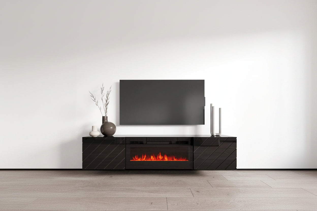 Luxe EF Wall Mounted Electric Fireplace Modern 72 TV Stand