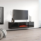 Soporte de TV moderno de 72 pulgadas para chimenea eléctrica de pared