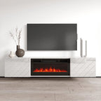 Soporte de TV moderno de 72 pulgadas para chimenea eléctrica de pared