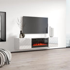 Soporte de TV moderno de 72 pulgadas para chimenea eléctrica de pared