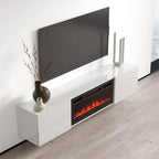 Soporte de TV moderno de 72 pulgadas para chimenea eléctrica de pared