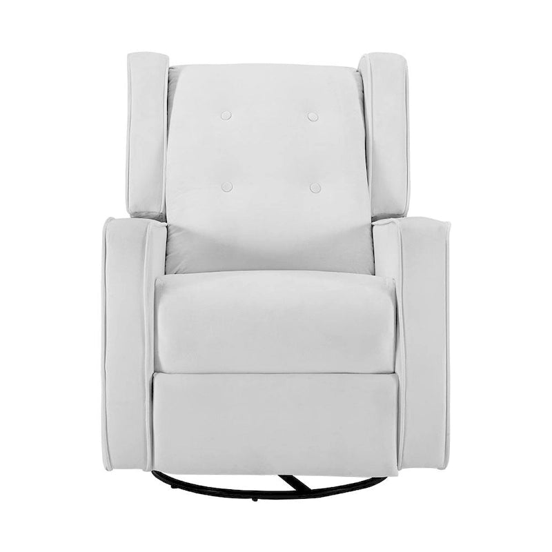 Sillón reclinable giratorio y balancín de microfibra y madera maciza, para sala de estar, dormitorio