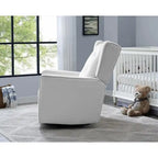 Sillón reclinable giratorio y balancín de microfibra y madera maciza, para sala de estar, dormitorio