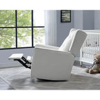Sillón reclinable giratorio y balancín de microfibra y madera maciza, para sala de estar, dormitorio
