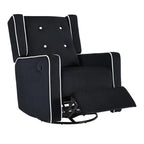 Sillón reclinable giratorio y balancín de microfibra y madera maciza, para sala de estar, dormitorio