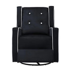 Sillón reclinable giratorio y balancín de microfibra y madera maciza, para sala de estar, dormitorio