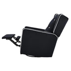 Sillón reclinable giratorio y balancín de microfibra y madera maciza, para sala de estar, dormitorio
