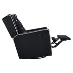 Sillón reclinable giratorio y balancín de microfibra y madera maciza, para sala de estar, dormitorio
