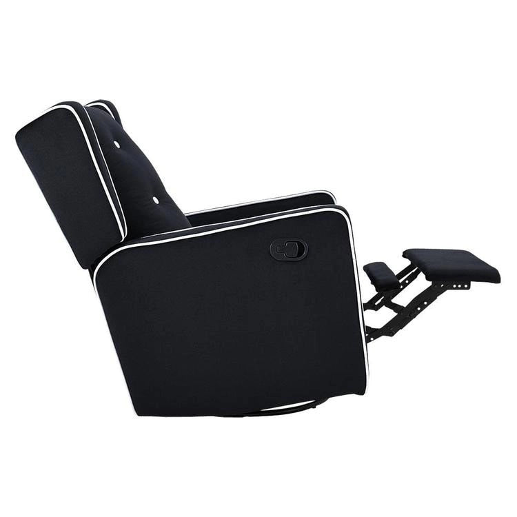 Sillón reclinable giratorio y balancín de microfibra y madera maciza, para sala de estar, dormitorio