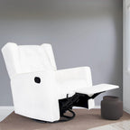 Sillón reclinable giratorio y balancín de microfibra y madera maciza, para sala de estar, dormitorio